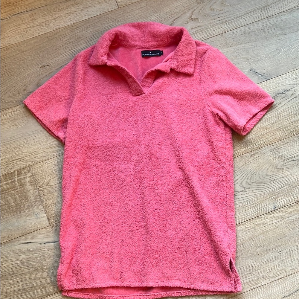 Tuckernuck Pomander Place Pink polo Terry Cloth beach dress. Size small